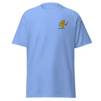 Embroidered Teddy Bear Bomber T shirt - Carolina Blue