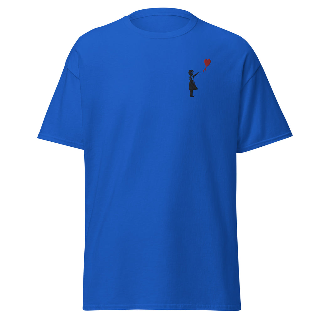 Embroidered Balloon girl T shirt - Royal