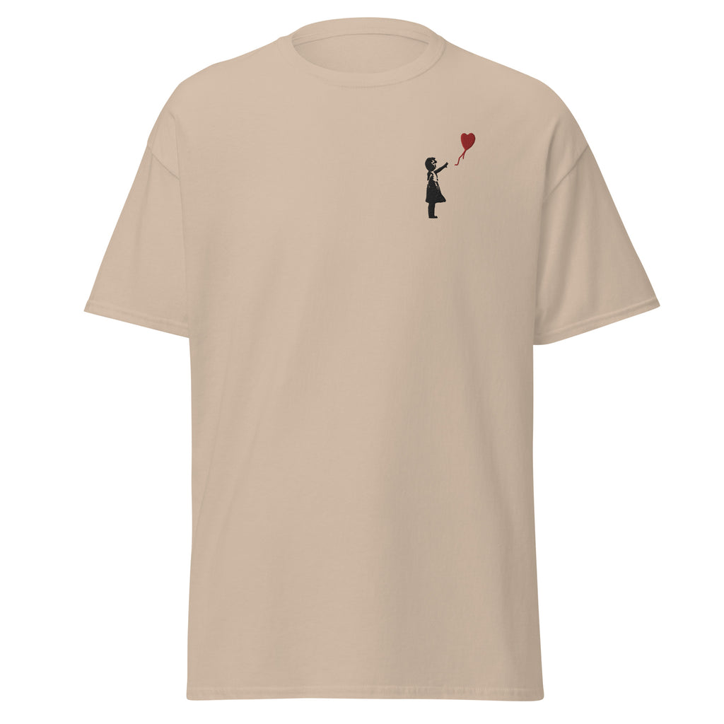 Embroidered Balloon girl T shirt - Sand