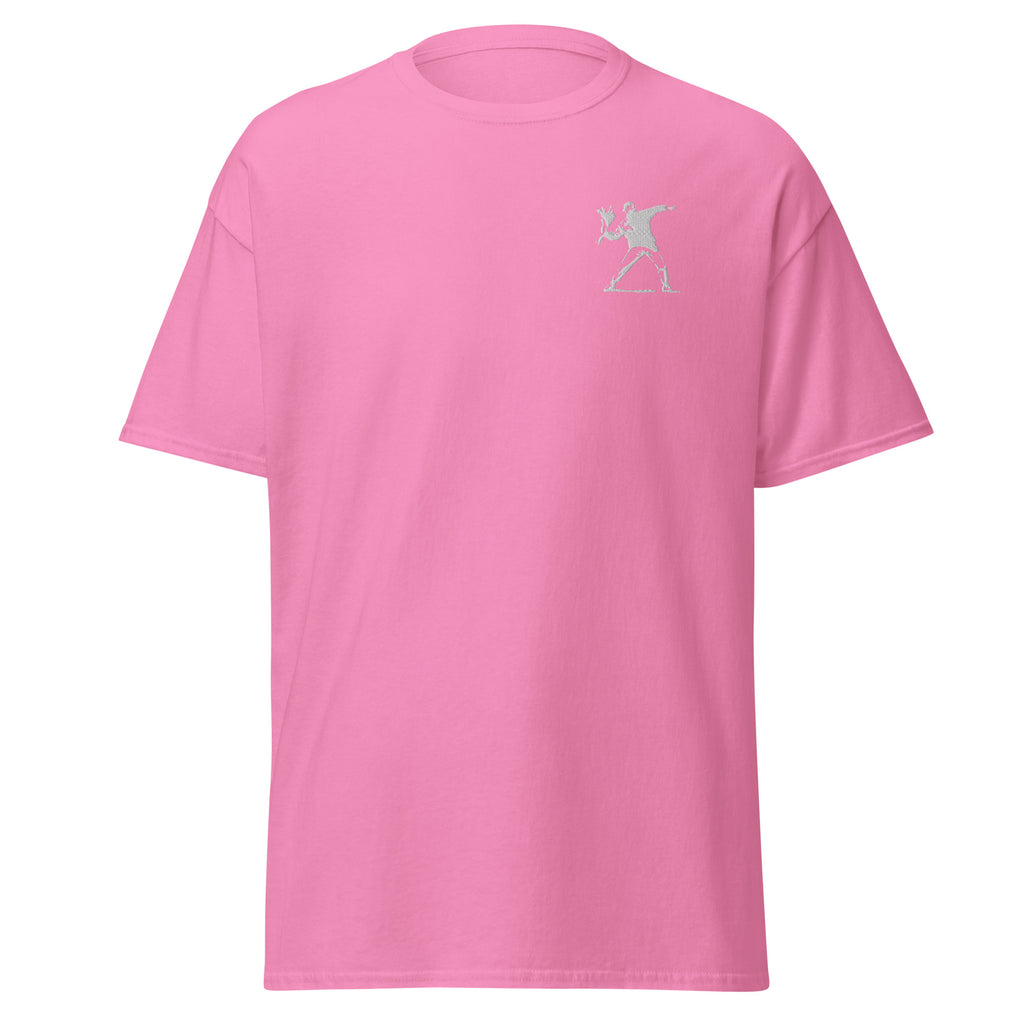 Embroidered White Flower Thrower T shirt - Azalea