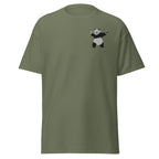 Embroidered Shooting Panda T shirt - Military Green