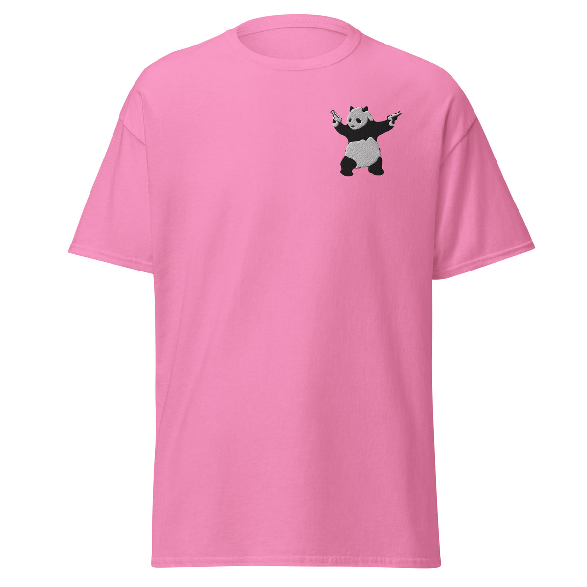 Embroidered Shooting Panda T shirt - Azalea