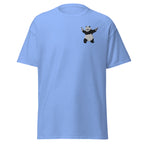 Embroidered Shooting Panda T shirt - Carolina Blue