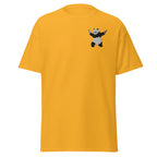 Embroidered Shooting Panda T shirt - Gold