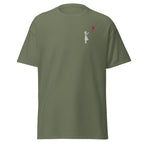 Embroidered White Balloon girl T shirt - Military Green