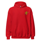Embroidered Teddy Bear Bomber Hoodie - Red