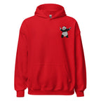 Embroidered Shooting Panda Hoodie - Red