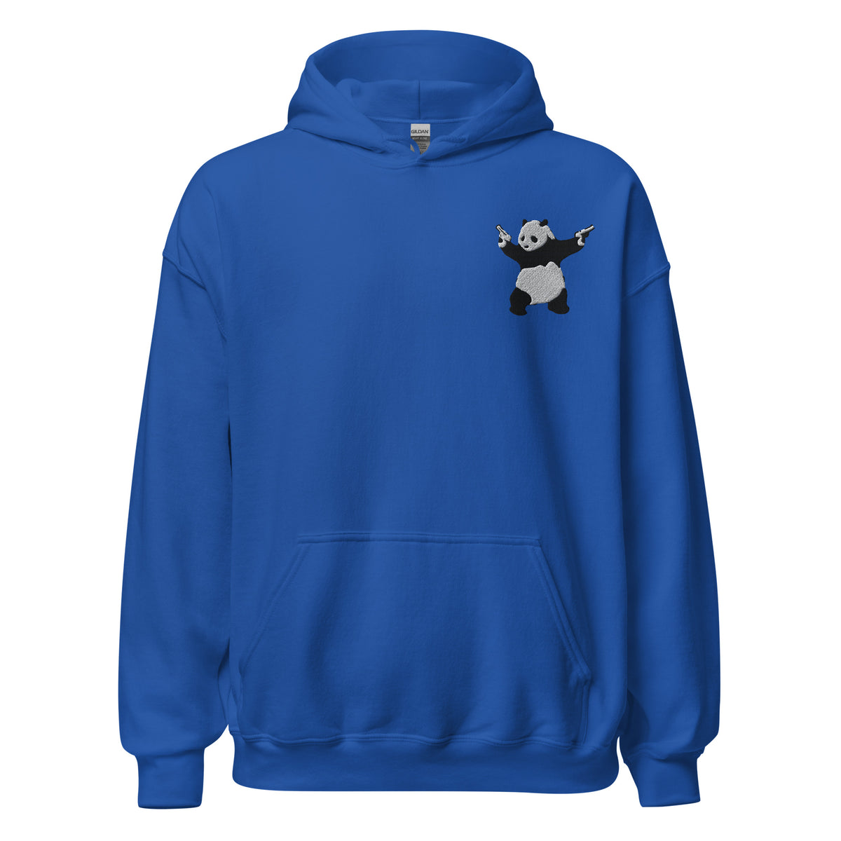 Embroidered Shooting Panda Hoodie - Royal