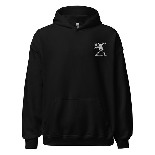 Embroidered Flower Thrower Hoodie