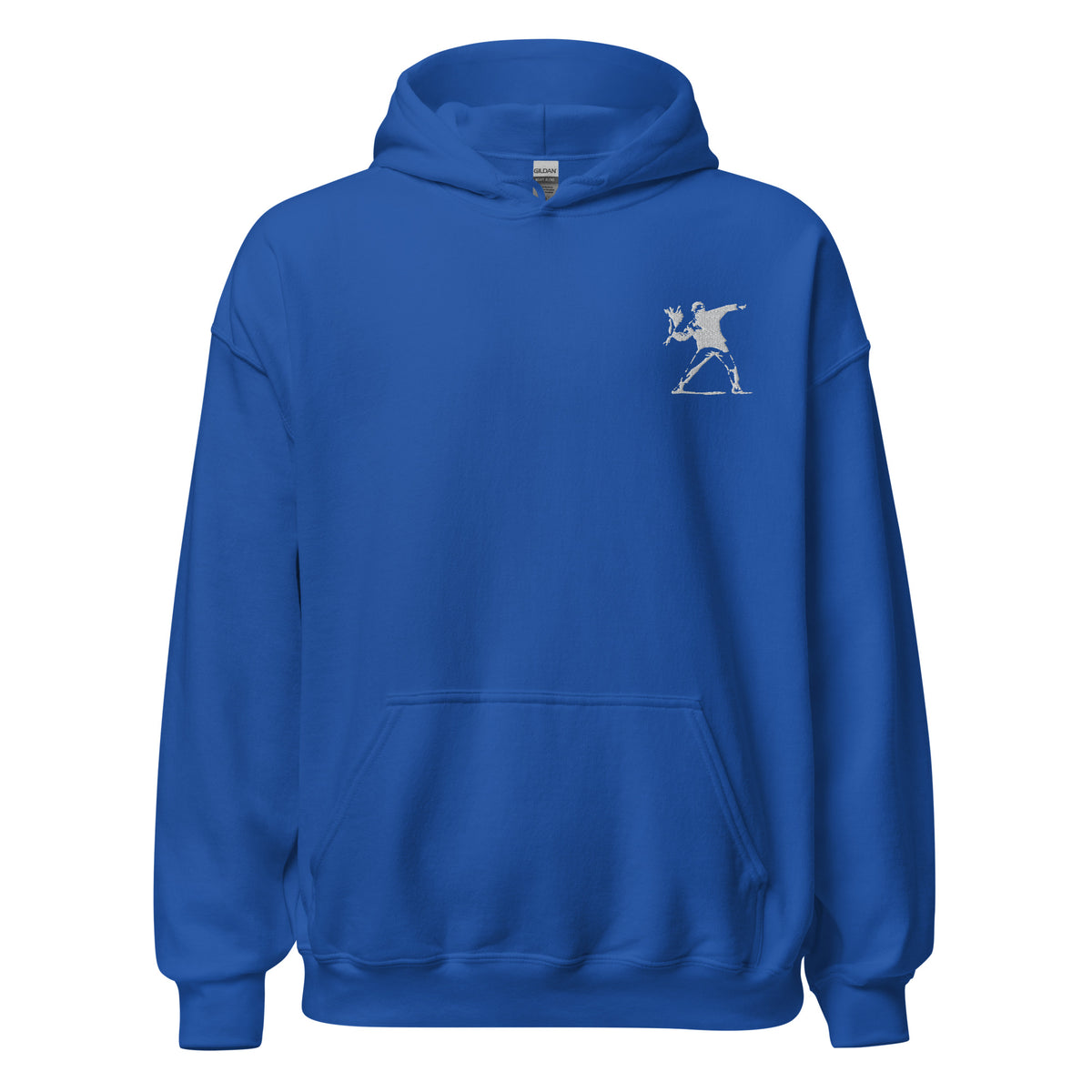 Embroidered Flower Thrower Hoodie - Royal