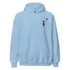 Embroidered Balloon girl Hoodie - Light Blue