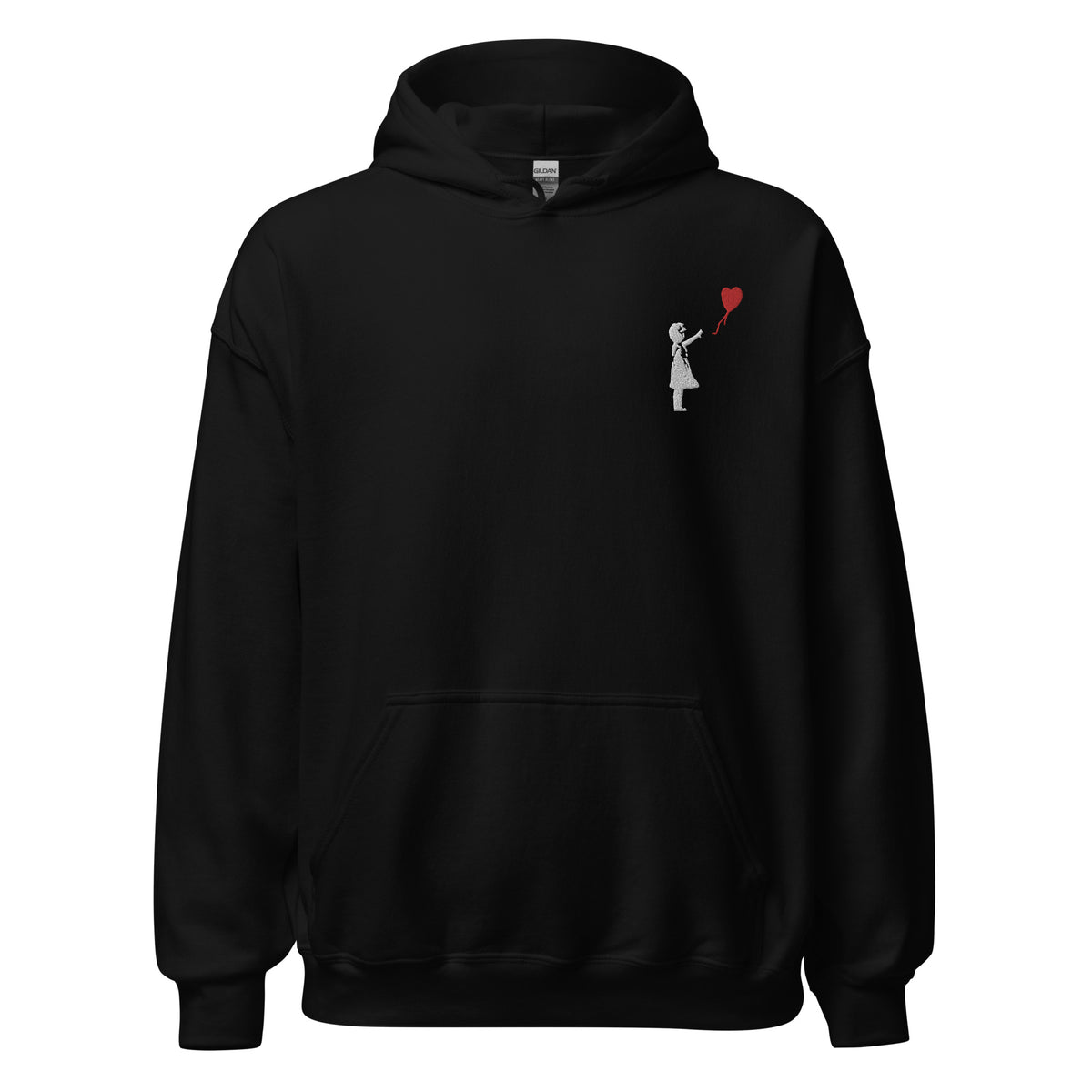 Embroidered White Balloon girl - Black
