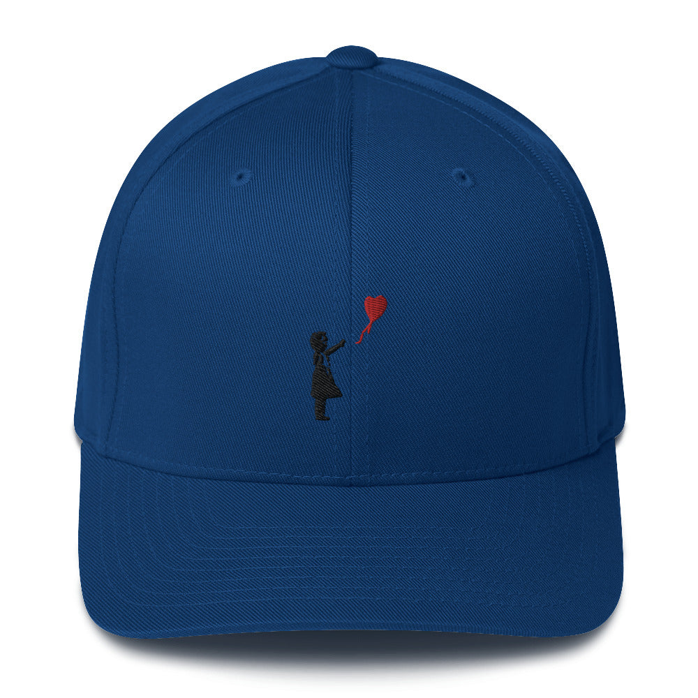Embroidered Balloon girl Baseball Cap - Royal Blue