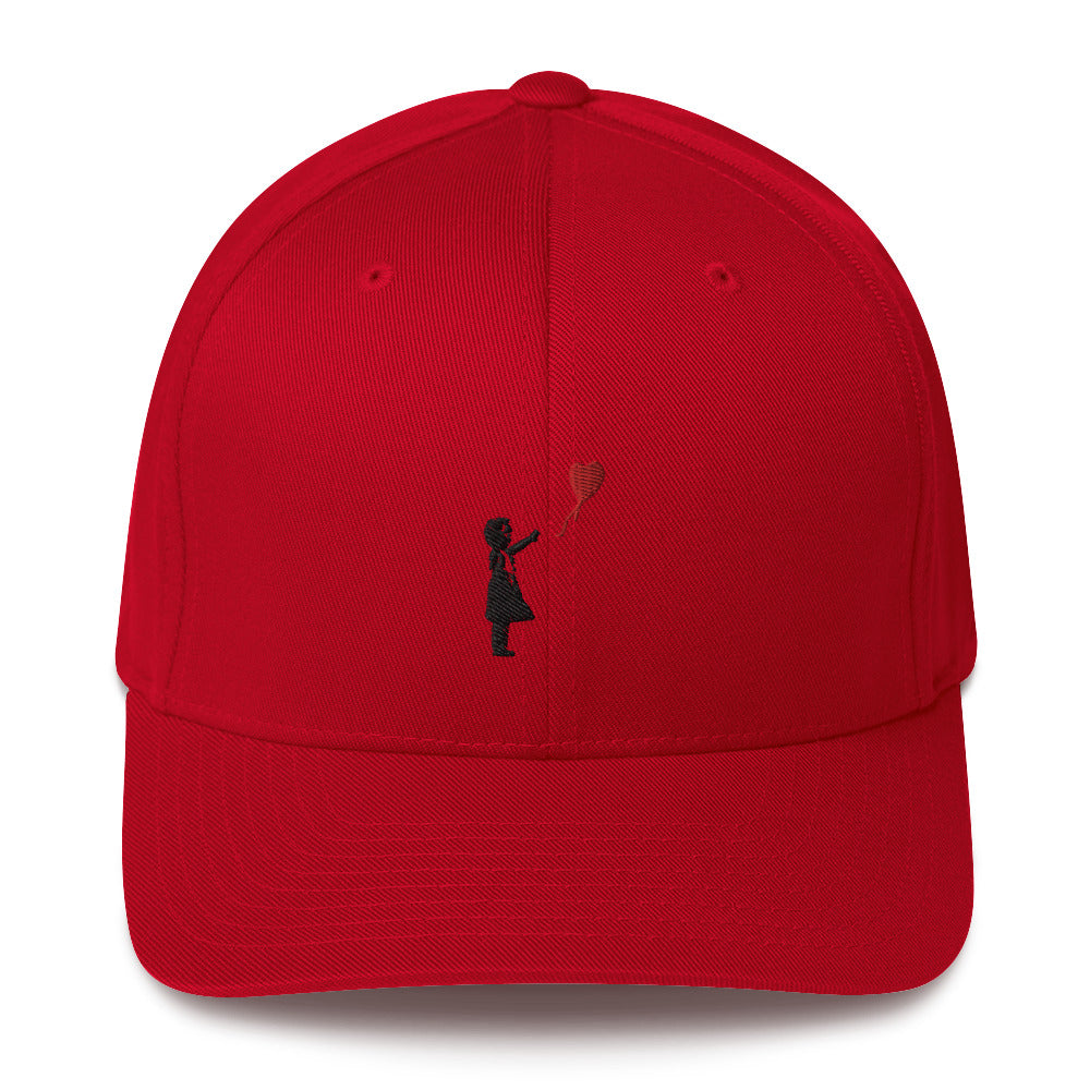 Embroidered Balloon girl Baseball Cap - Red