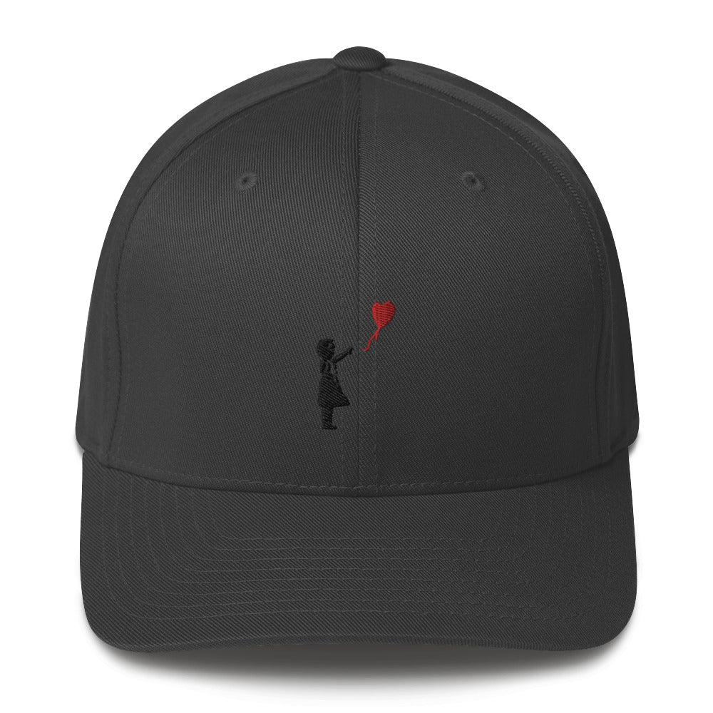 Embroidered Balloon girl Baseball Cap - Dark Grey