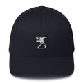 Embroidered White Flower Thrower Baseball Cap - Dark Navy