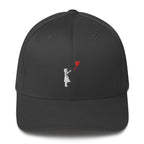 Embroidered White Balloon girl Baseball Cap - Dark Grey