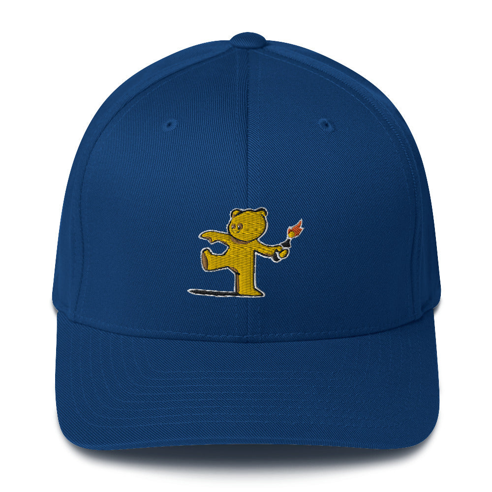 Embroidered Teddy Bear Bomber Baseball cap - Royal Blue