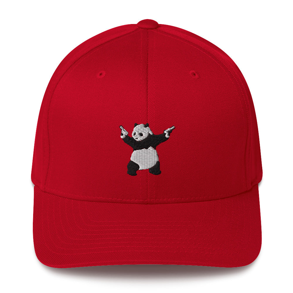 Embroidered Shooting Panda Baseball cap - Red