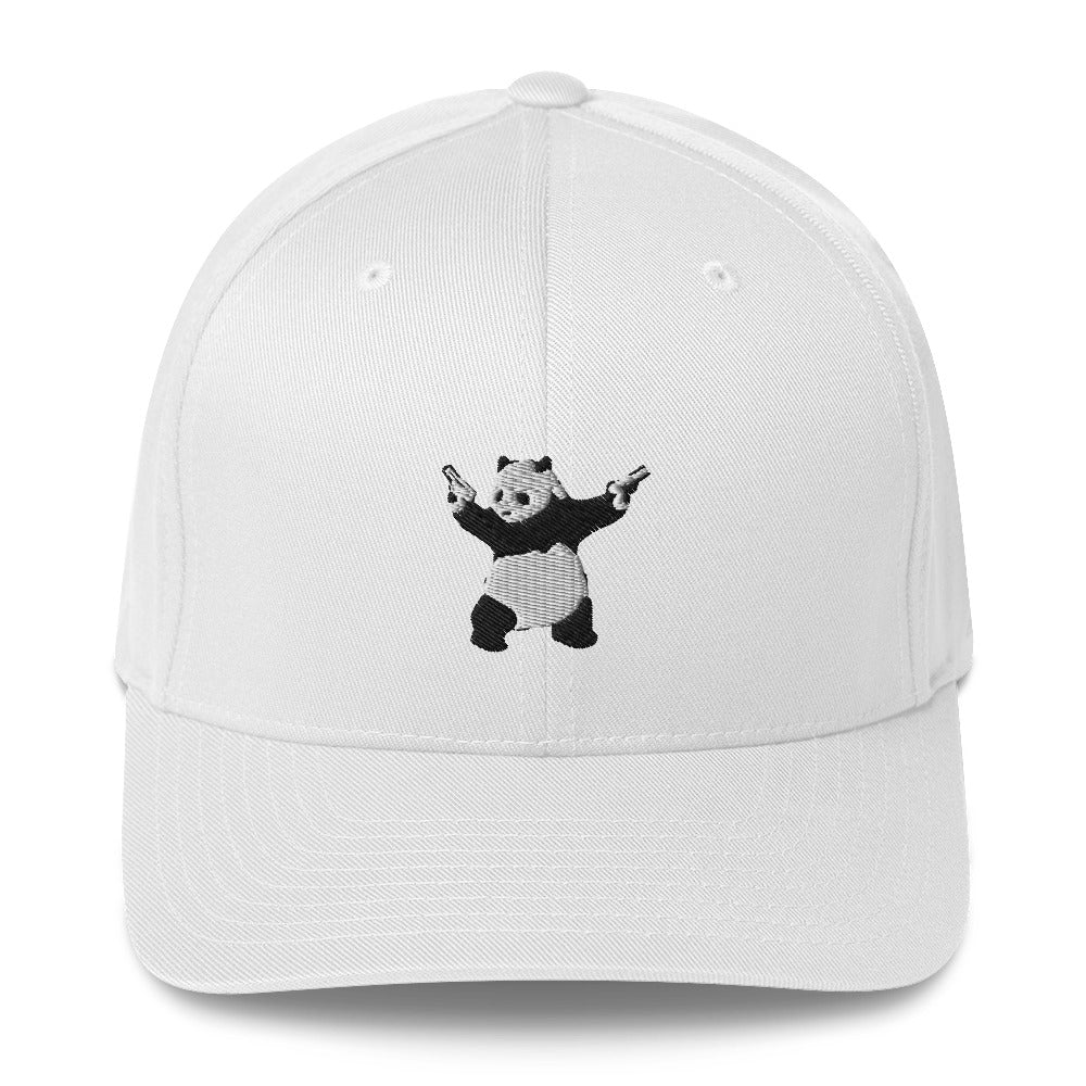 Embroidered Shooting Panda Baseball cap - White