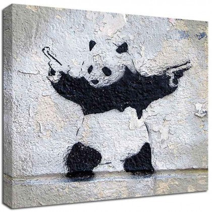 Banksy Canvas Print - Panda Wall