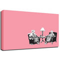 Banksy Canvas Print - Knitting Grannies