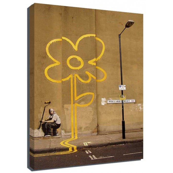 Banksy Canvas Print - Yellow Flower
