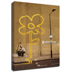 Banksy Canvas Print - Yellow Flower