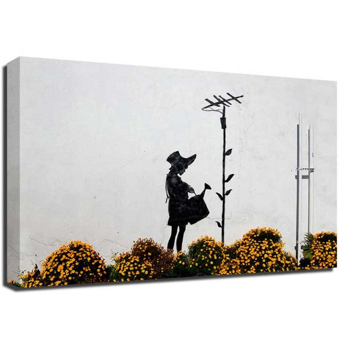 Banksy Canvas Print - Flower Aerial