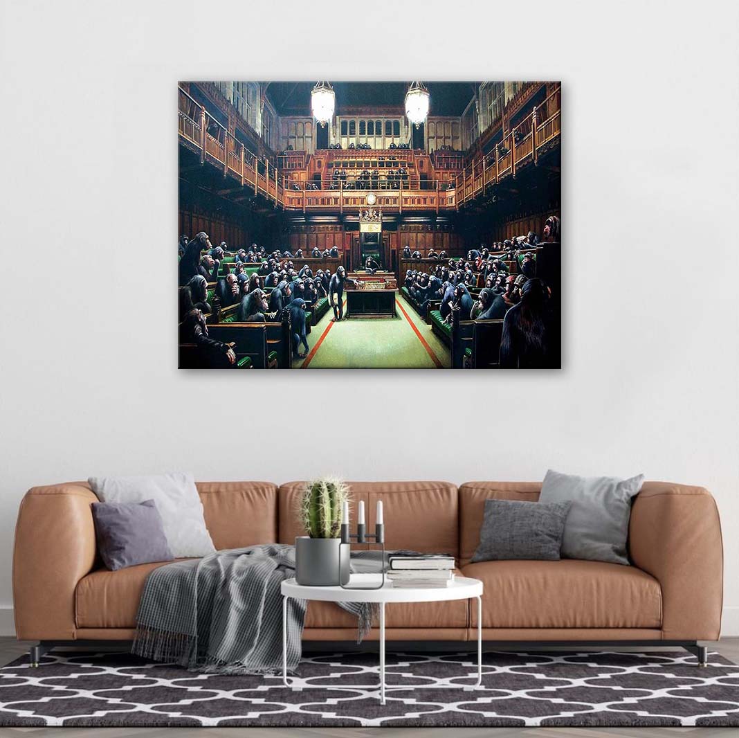 Banksy Canvas Print - Monkey Parliament