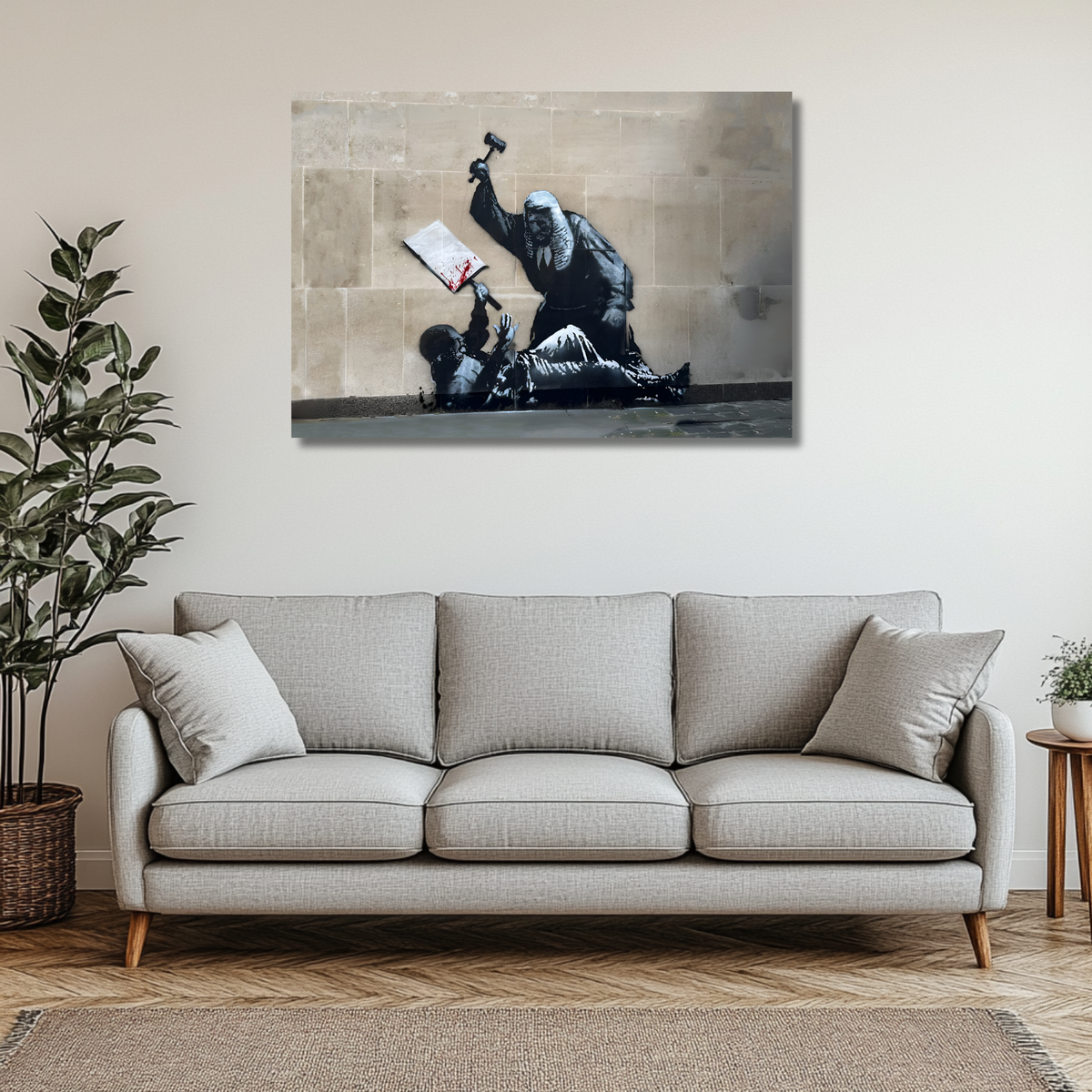 Banksy Canvas Print - Royal Courts of Justice