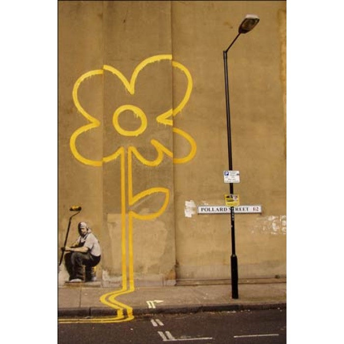 Banksy Canvas Print - Yellow Flower