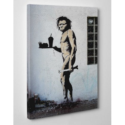 Banksy Canvas Print - Caveman