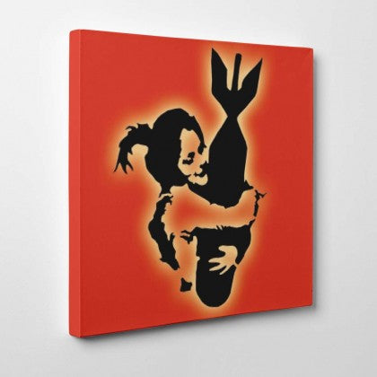 Banksy Canvas Print - Bomb Hugger