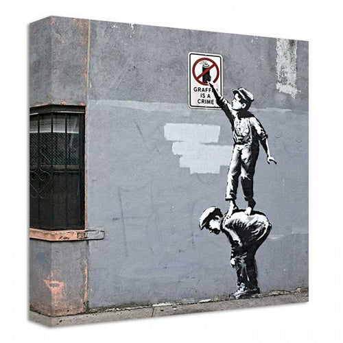 Banksy Canvas Print - Graffiti is a crime