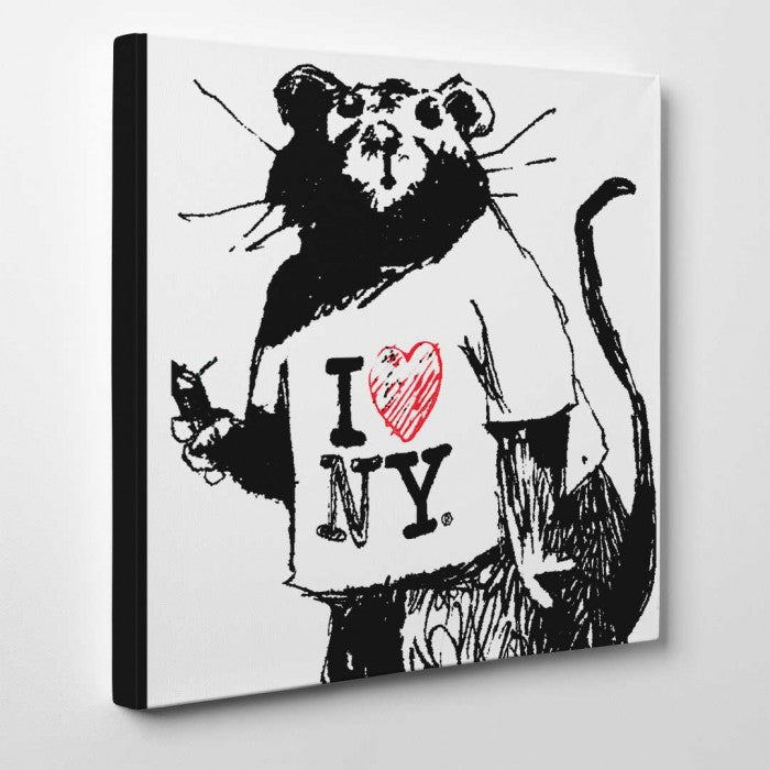 Banksy Canvas Print - I Love NY Rat