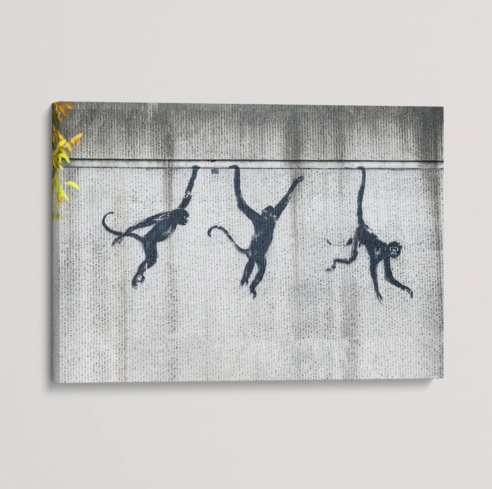Banksy Canvas Print - Swinging Monkeys