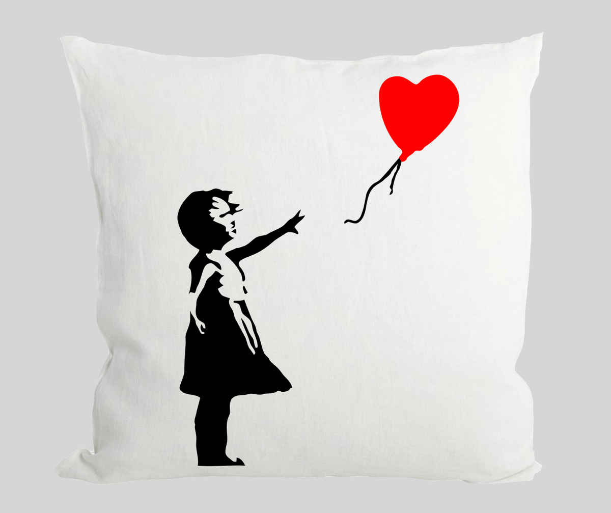 Red Balloon Girl Cushion
