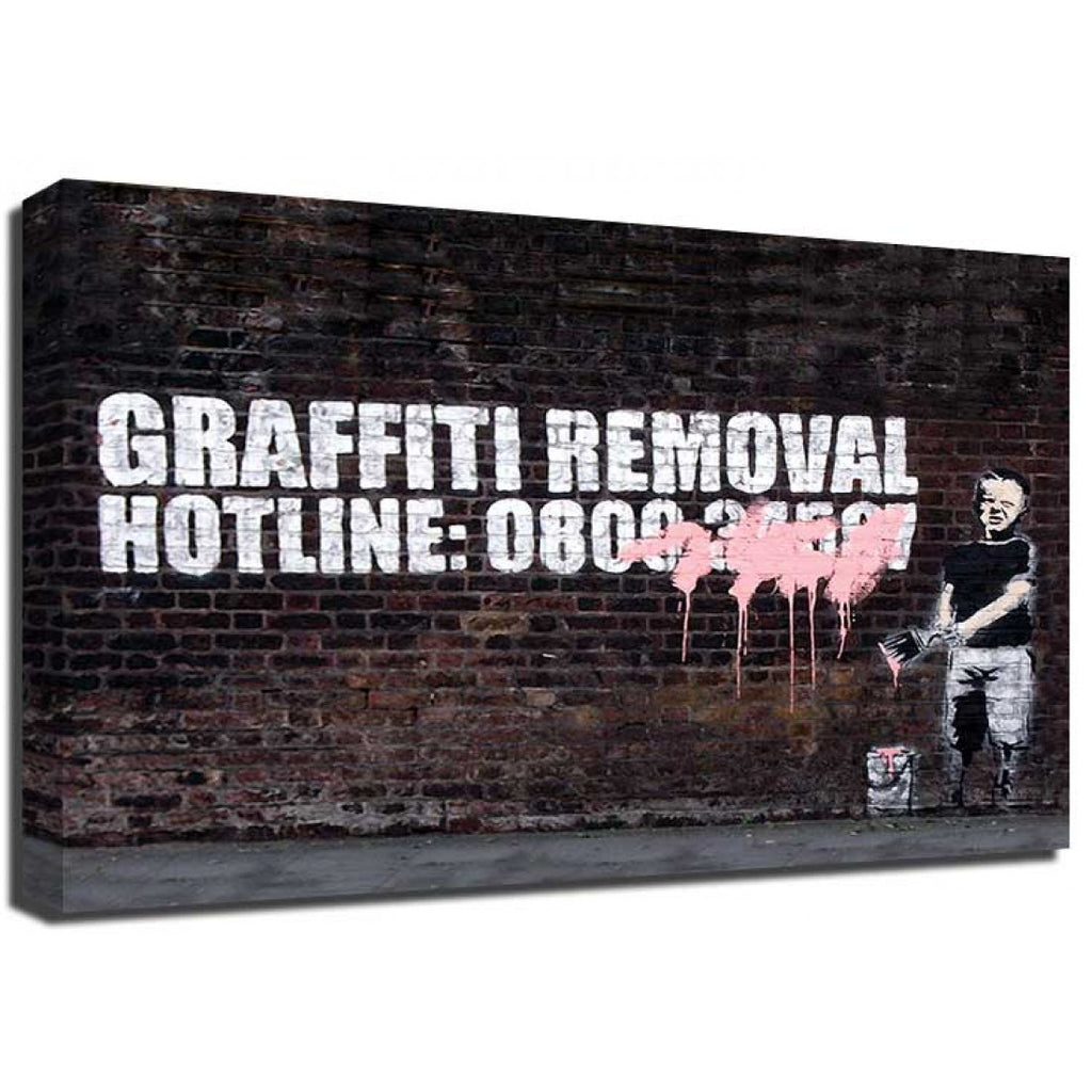 Banksy Canvas Print - Graffiti Removal