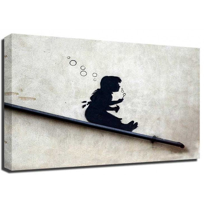 Banksy Canvas Print - Bubble Girl