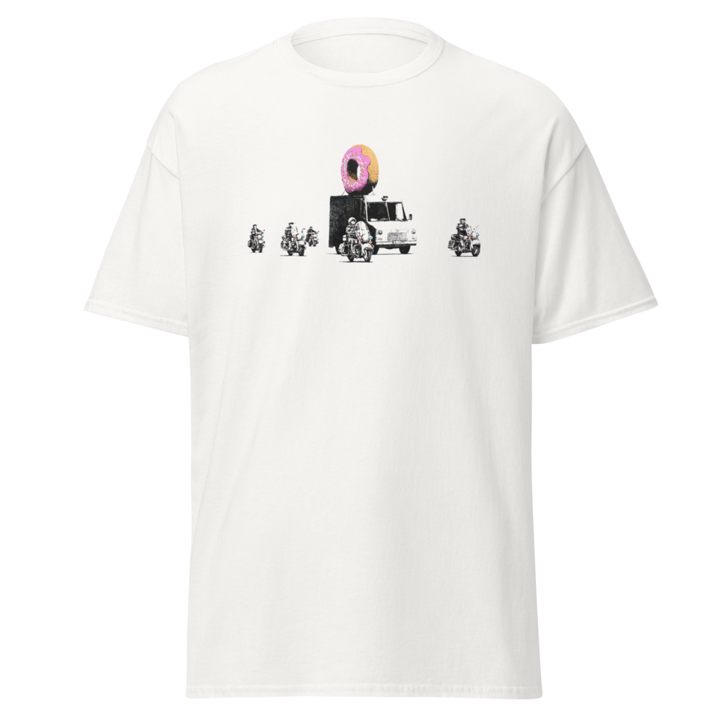 Banksy Donut Print T Shirt - White