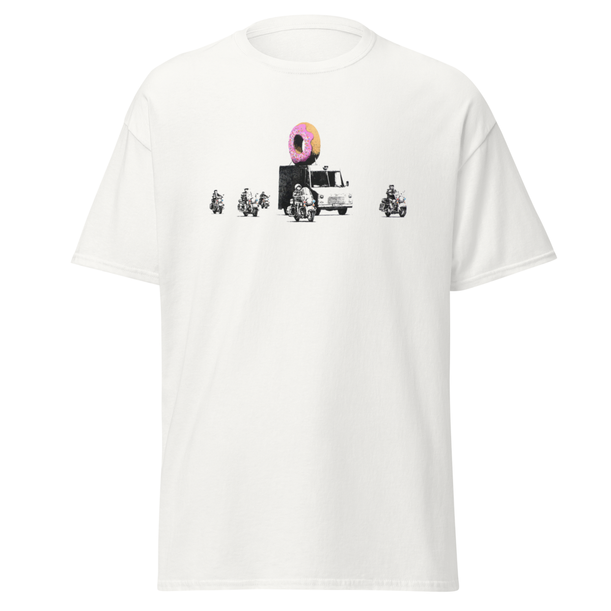 Banksy Donut Print T Shirt - White