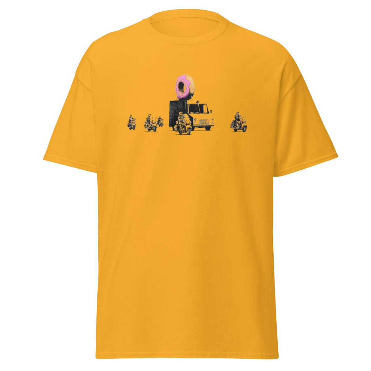 Banksy Donut Print T Shirt - Yellow