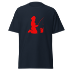 Banksy Fishing Boy T Shirt - Navy Blue