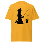 Banksy Fishing Boy T Shirt - Yellow