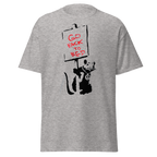 Banksy Go Back To Bed T Shirts - Sport Grey