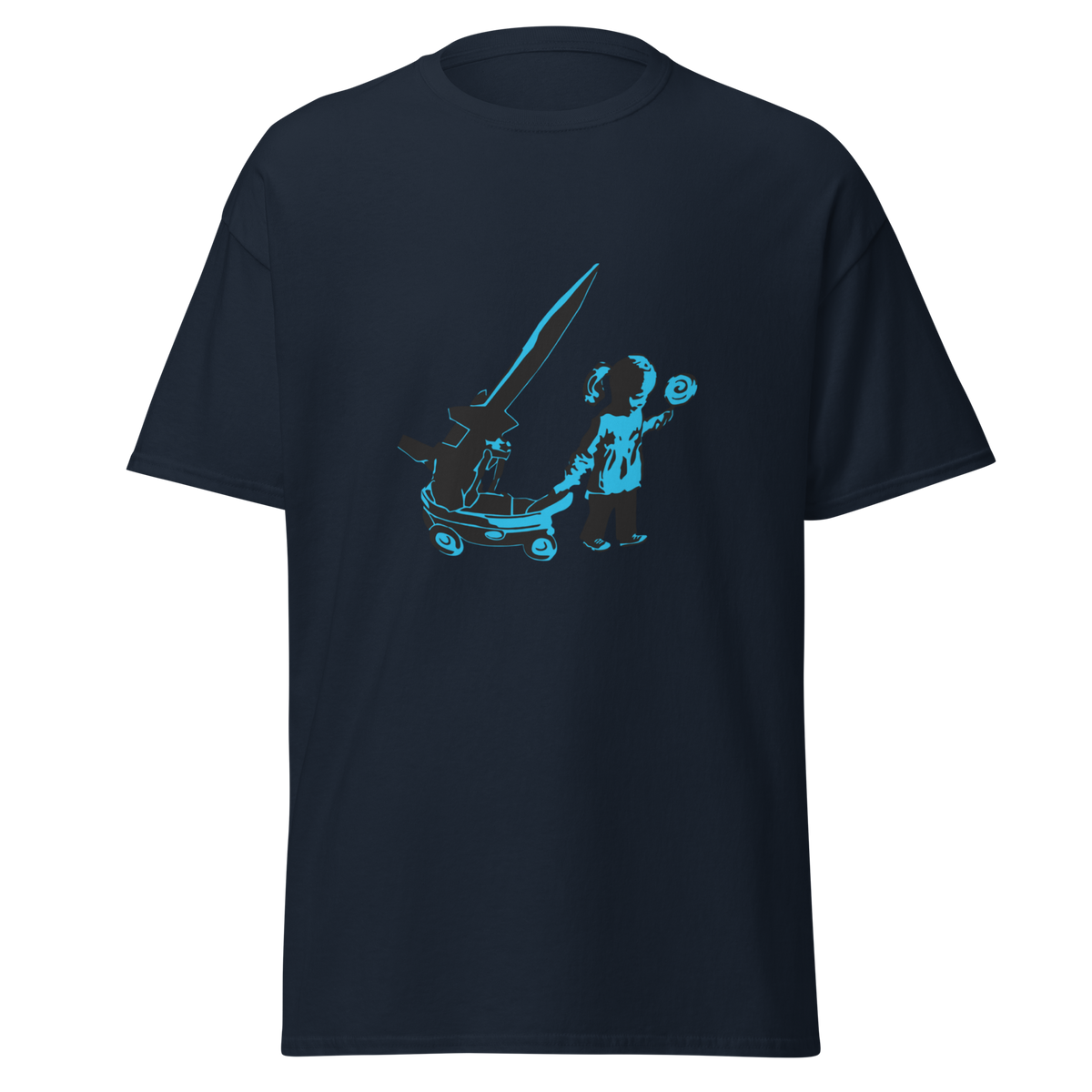 Banksy Little Girl Rocket - Navy Blue