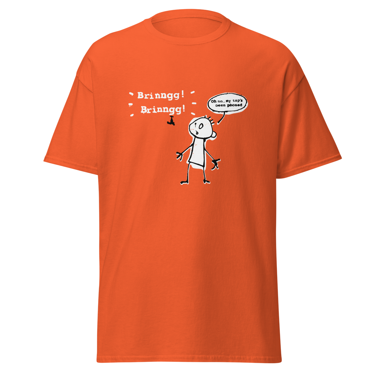 Banksy My Taps Been Phoned T Shirt - Orange