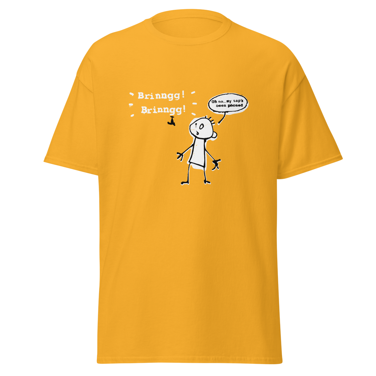 Banksy My Taps Been Phoned T Shirt - Yellow