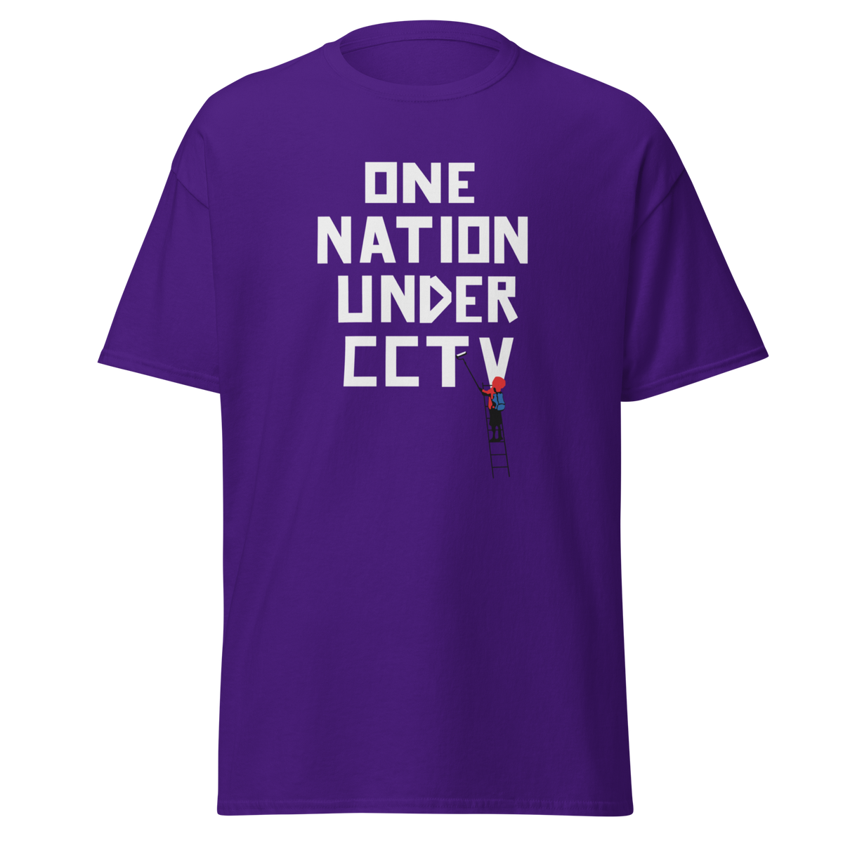 Banksy One Nation Under CCTV T Shirts - Purple